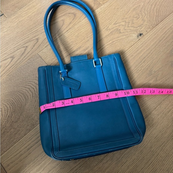 Coach Vintage Legacy Tote Bag – Teal Blue Leather - Bonnie Cashin - Picture 10 of 13
